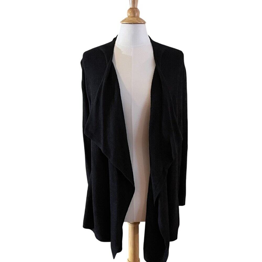 Barefoot Dreams Bamboo Chic Lite Black Open Front Cardigan, Cozy, Lounge, S/M